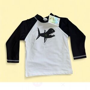 Flap Happy Kids UV 50 NWT Shark Rash Guard Swim Top Size 5